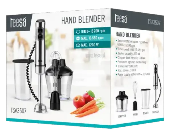 blender reczny zestaw 1200w Teesa TSA3507 opakowanie