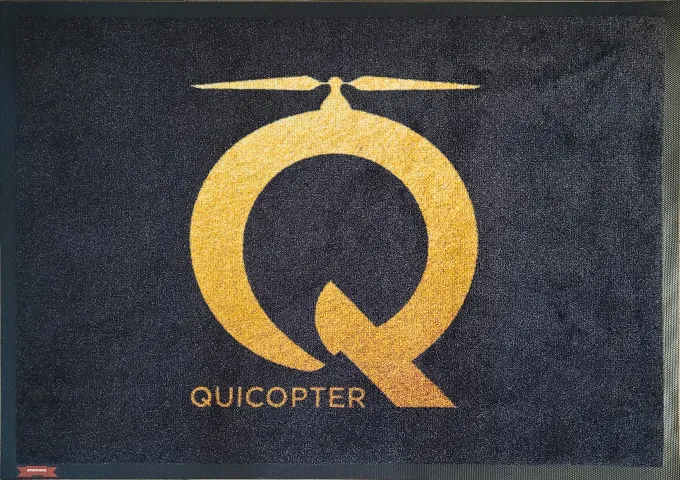 logo mata welur wycieraczka dla firmy lotniczej z logo helikoptera 85x150 cm, niska mata reklamowa z nadrukiem na gumie nitrylowej