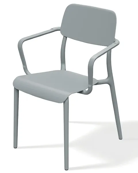 Krzesło ogrodowe z podłokietnikami Rimo szare agate gray.webp
