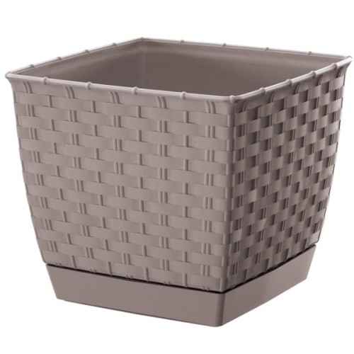 Doniczka kwadratowa z podstawką 6 l mocca Ratolla Square