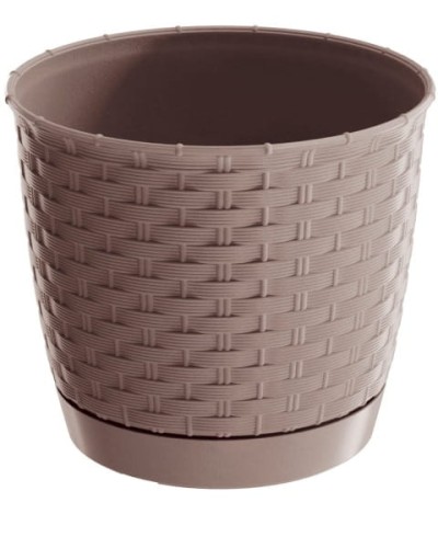 Doniczka okrągła z podstawką 11 l mocca Ratolla Round