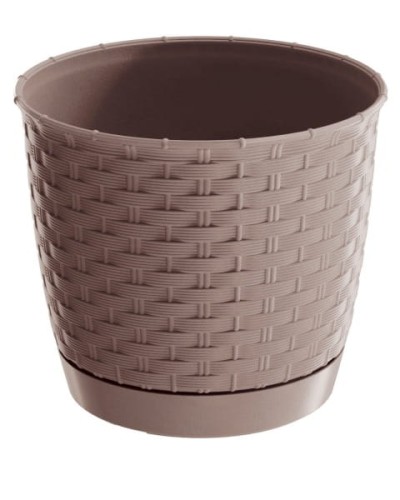 Doniczka okrągła z podstawką 2 l mocca Ratolla Round