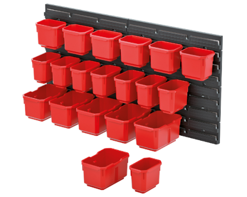 Zestaw tablic i 20 kubełków warsztatowych na drobnicę Orderline