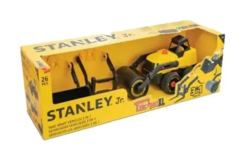 Zestaw Edukacyjny 3w1 Koparka Walec Wózek Widłowy DIY STEM Stanley Jr