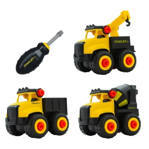Zestaw Edukacyjny DIY 3 pojazdy budowlane STEM Mini Stanley Junior