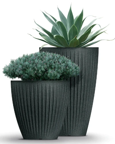 Doniczka okrągła Ethick Latia Round aranzacja z roslinami