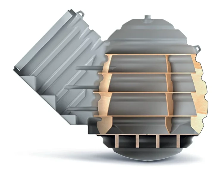 piwnica ogrodowa plastikowa OVO Prosperplast - przekrój