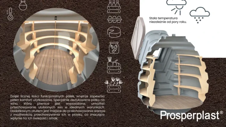 piwnica ogrodowa plastikowa OVO - wnętrze
