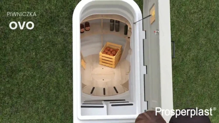 wejście do piwniczki ogrodowej - schody i drzwi