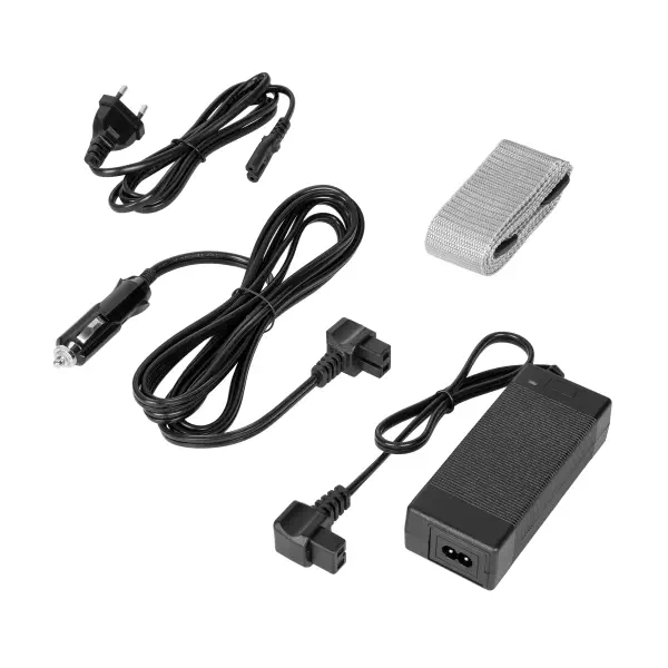 lodówka kompresorowa turystyczna z funkcją mrożenia 25L DC 12/24V AC 230V TEESA Easy Cool TSA5007 - kable zasilacz pasek + przewód zasilający z gniazda zapalniczki samochodowej