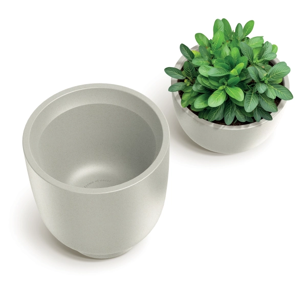 donica wysoka i niska Vemo Vivo Round z roślinką