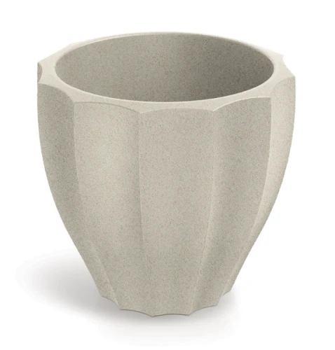 Donica dekoracyjna kremowa okrągła 40 cm Rona Ethick TR40_101GR_sand