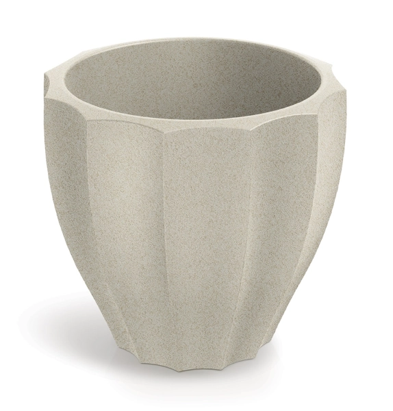 Donica dekoracyjna kremowa okrągła 40 cm Rona Ethick TR40_101GR_sand