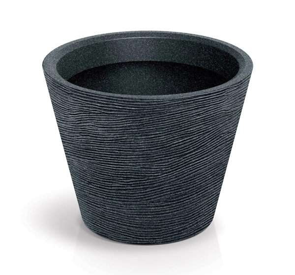 Donica dekoracyjna czarna 48 cm Tubra Round Ethick