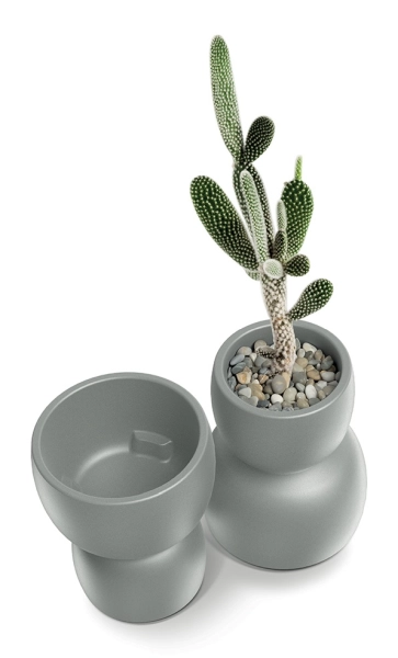 donica szara Duala z rośliną.webp