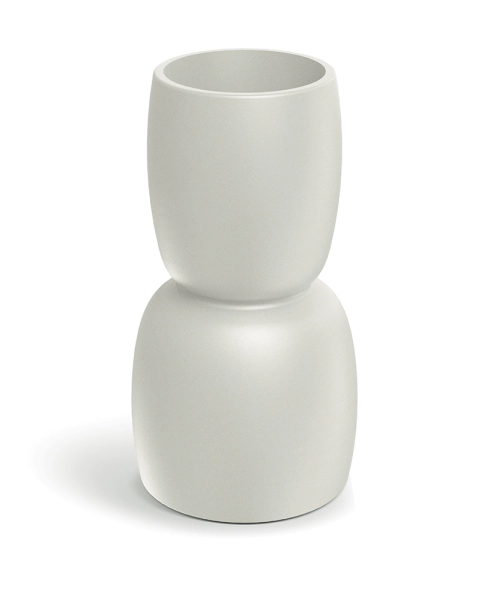 Donica wysoka piaskowa 30 cm Duala Round Slim TDR30S_101GR odwrócona