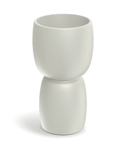 Donica ozdobna kremowa 30 cm Duala Round Slim TDR30S_101GR