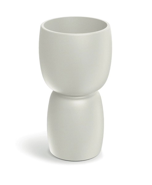 Donica ozdobna kremowa 30 cm Duala Round Slim TDR30S_101GR