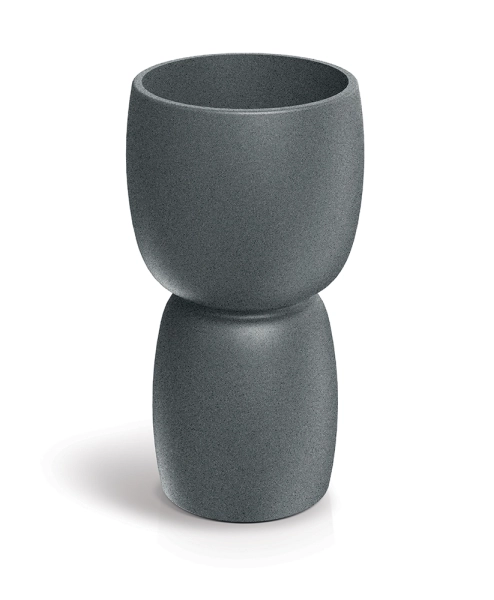 Donica ozdobna szara ciemna granit 30 cm Duala Round Slim TDS30_105GR