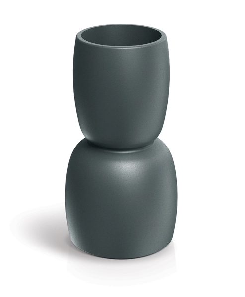 Donica wysoka grafitowa 30 cm Duala Round Slim TDR30S_107GR odwrócona