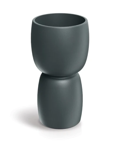 Donica ozdobna grafitowa 30 cm Duala Round Slim TDR30S_107GR