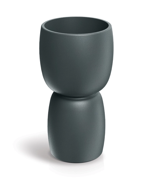 Donica ozdobna grafitowa 30 cm Duala Round Slim TDR30S_107GR
