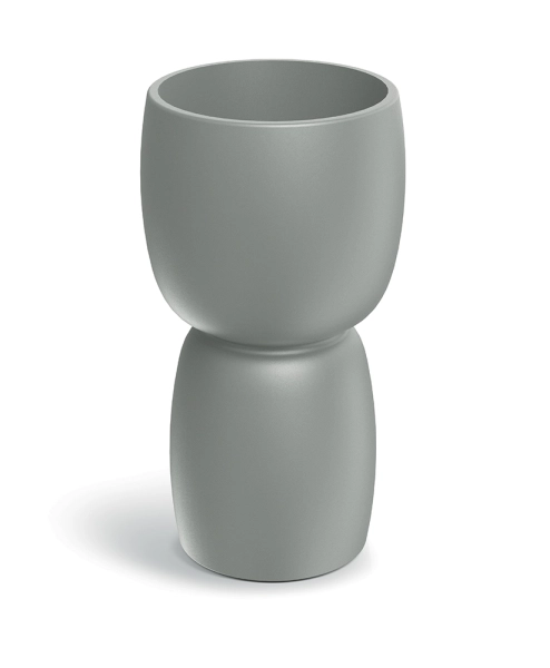 Donica ozdobna szara beton 30 cm Duala Round Slim TDR30S_106GR