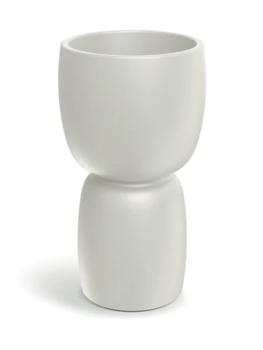 Donica ozdobna kremowa 40 cm Duala Round Slim TDR40S_101GR