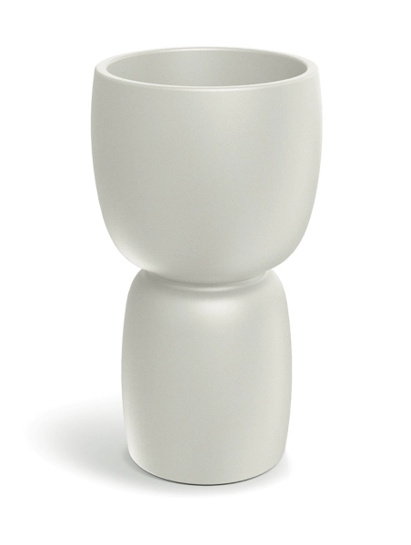 Donica ozdobna kremowa 40 cm Duala Round Slim TDR40S_101GR