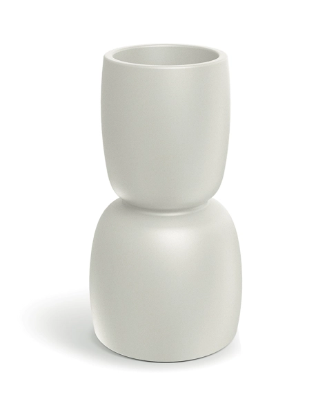 Donica wysoka kremowa 40 cm Duala Round Slim TDR40S_101GR odwrócona