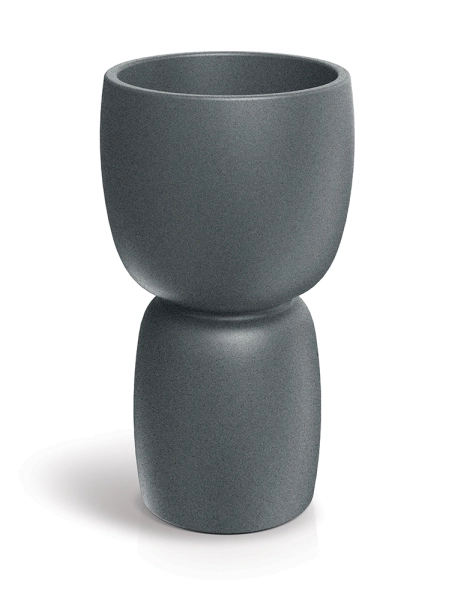 Donica ozdobna 40 cm  szara ciemna granit Duala Round Slim TDS40_105GR