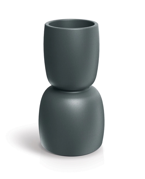 Donica wysoka 40 cm grafitowa Duala Round Slim TDR40S_107GR odwrócona
