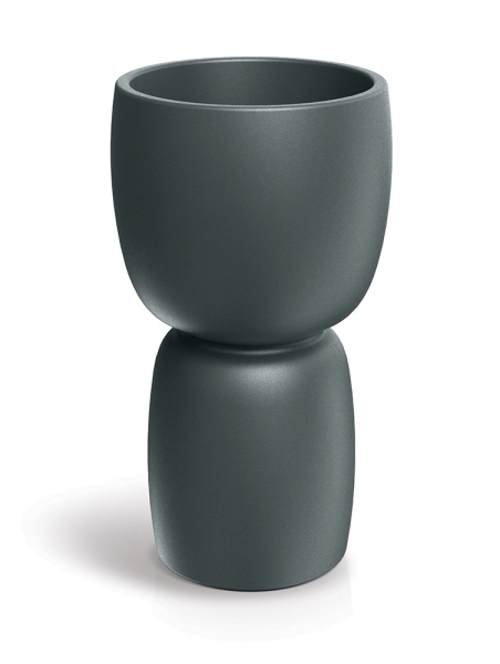Donica ozdobna  40 cm grafitowa Duala Round Slim TDR40S_107GR