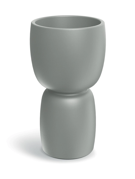 Donica ozdobna 40 cm szara jasna beton Duala Round Slim TDR40S_106GR