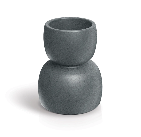 Donica wysoka szara ciemna granit 40 cm Duala Round TDR40_105GR odwrócona