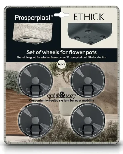 4 kółka do doniczki Ethick i Prosperplast - zestaw