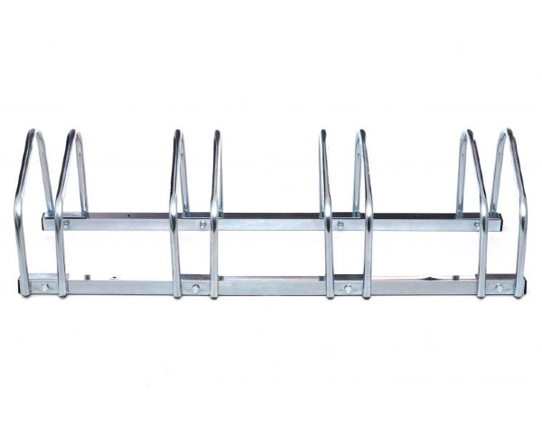 Stojak na 4 rowery metalowy ocynkowany 95 x 33 x 27 cm widok na wprost