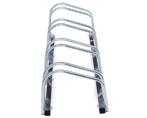 Stojak na 4 rowery metalowy ocynkowany 95 x 33 x 27 cm widok z boku