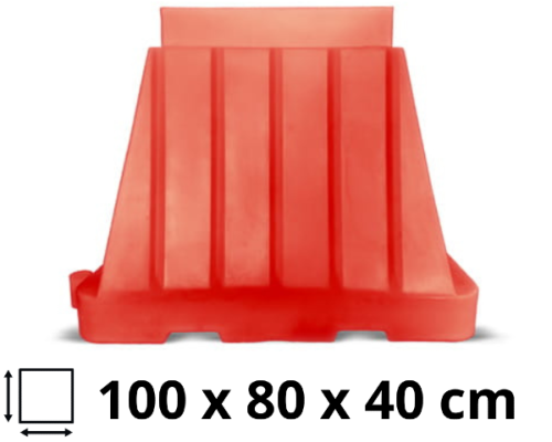 Bariera drogowa czerwona Tradi szer. 100 cm