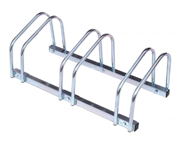 Stojak na 3 rowery metalowy ocynkowany 70 x 33 x 27 cm widok z boku
