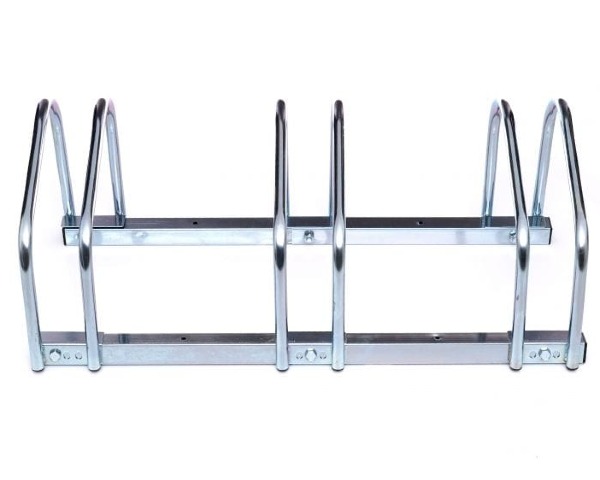 Stojak na 3 rowery metalowy ocynkowany 70 x 33 x 27 cm widok z przodu