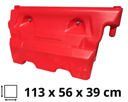 Tymczasowy separator drogowy czerwony Triango wymiary