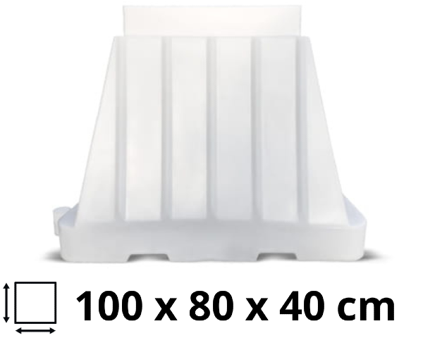 Bariera drogowa biała Tradi szer. 100 cm wymiary