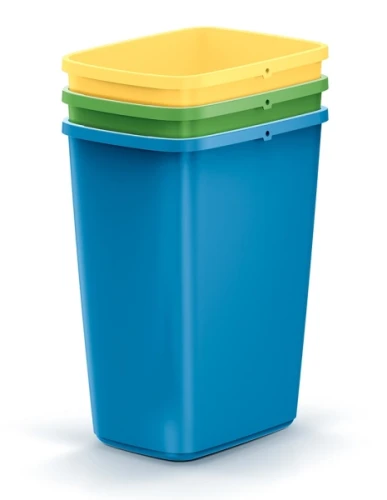 zestaw 3 pojemników na odpady Compacta Q Sort Set NSD12S3 - zielony, żółty, niebieski