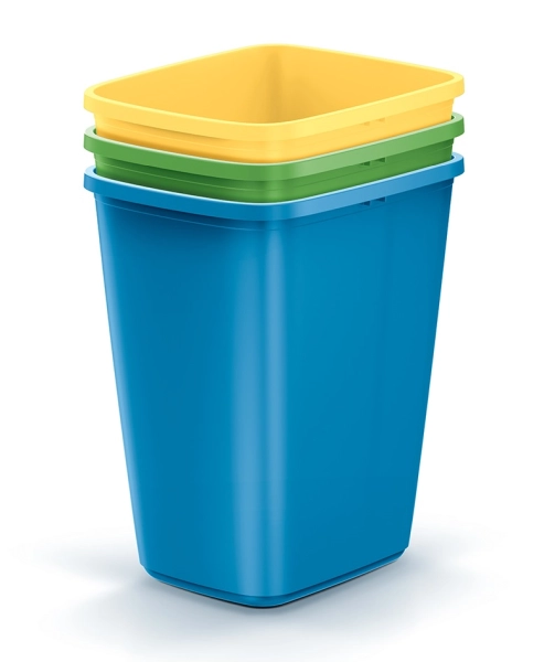 zestaw trzech koszów na śmieci - w 3 kolorach Compacta Q Sort Set NSD9S3