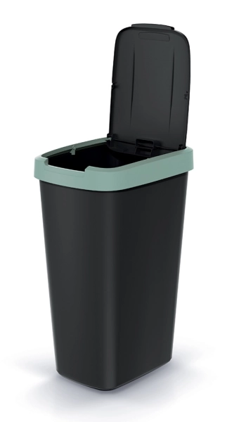 Kosz na śmieci z klapką 45L czarno-zielony Compacta Q Flap Keden NSAB45-5575C_S411