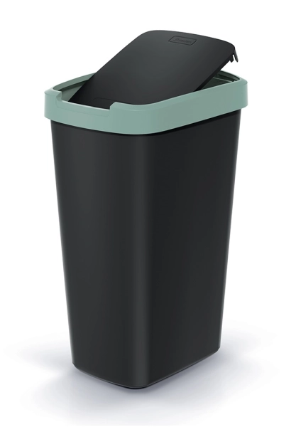 Kosz na śmieci z uchylną klapą 45 l zielono-czarny Compacta Q Flap Keden NSAB45-5575C_S411