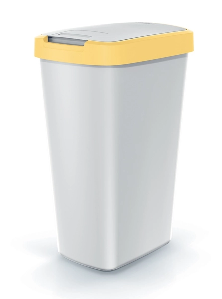 Kosz na odpady 45 litrów żółty / szary Compacta Q Flap Keden NSAB45_1215C_427C