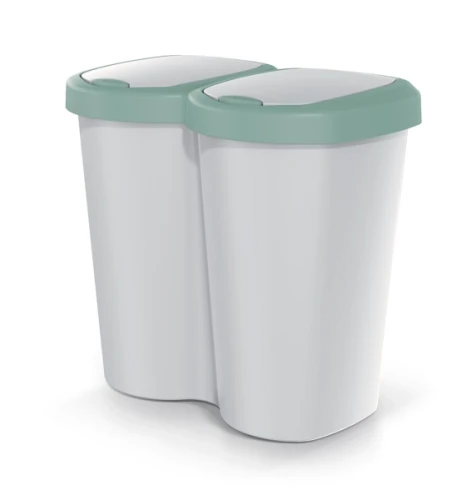 Kosz na śmieci 40 litrów zielony / szary Compacta B Duo Keden