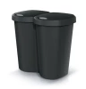 Pojemnik na śmieci czarny 40 litrów Compacta B Duo Keden z dwoma klapkami